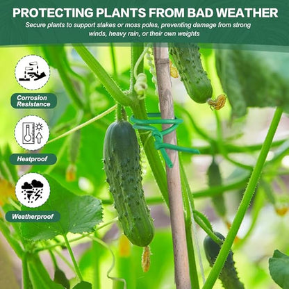 Tenn Well Garden Wire, 66 Feet 3.5mm Soft Rubber Coated Plant Ties, Green Gardening Twist Ties for Climbing Plants, Tomatoes, Vegetables, Climbing Roses