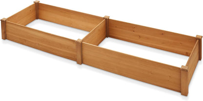 Casafield Outdoor Raised Garden Bed - Wooden Planter Box for Vegetables, Grass, Lawn, and Yard - 96 x 28 x 10, Natural