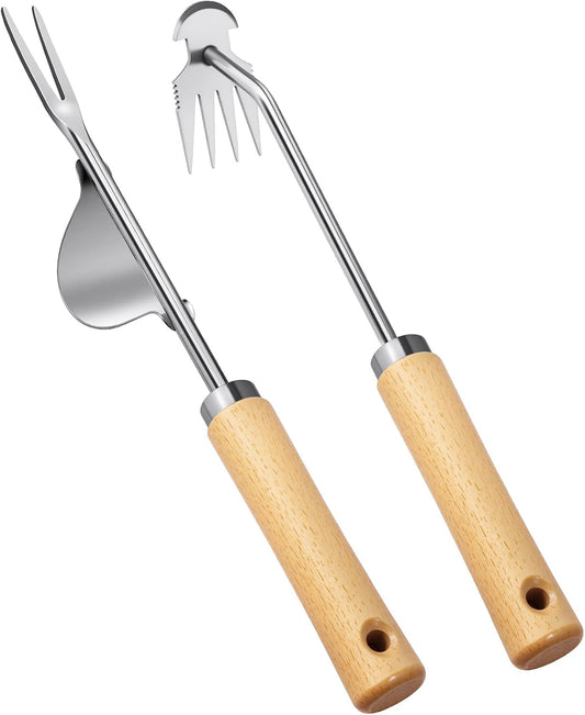 Hand Weeder Tool, Stainless Steel 2 Pcs Weeder Tool for Garden and Farm,Weeding Tool for Gardening,Garden Weeder, Weed Pulling Tool, Weed Puller Tool