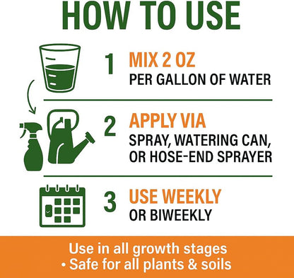 Organic Kelp Fertilizer by GS Plant Foods - Omri Listed(1 Gallon) - Liquid Kelp Concentrate for Gardens, Lawns & Soil Yields 800+ gallons