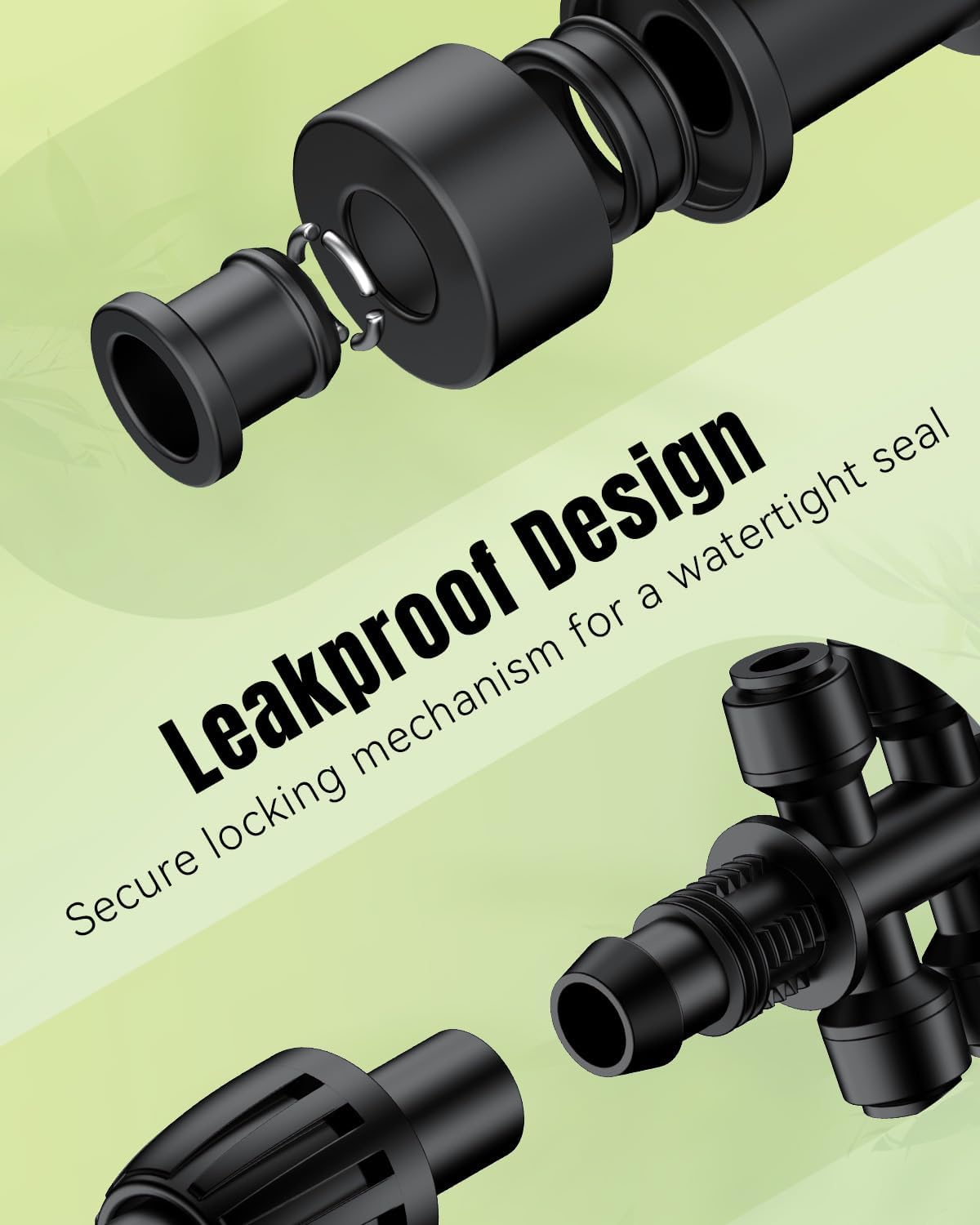 Pawfly 12 Pcs 1/2'' to 1/4'' Drip Irrigation Fittings, Anti-Leak Reducing Tees, Push-to-Fit Drip Irrigation Parts for Garden Lawn, 6-Way Barbed Tee Quick Connectors with Anti-Drop Locked Nuts