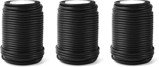 Decoroca Soft Plant Ties for Support - 65.6' Reusable Waterproof Plant Wire, Garden Twist, Office Organization and Decoration Binding（3pcs/Black）