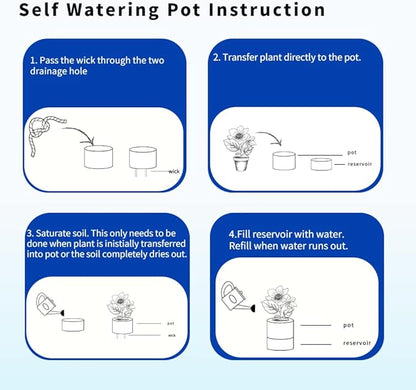 Nihow Self Watering Planter Accessory Set with Wick, Mesh - Enhance Your Plant's Growth and Health Easily