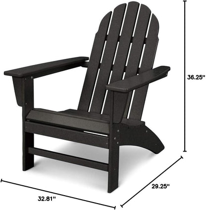 Polywood Vineyard Adirondack Chair, Sand Beige - Classic HDPE Patio Furniture for Outdoor Living, Deck, Garden, Fire Pit, Pool, Beach & Lake Dock Seating
