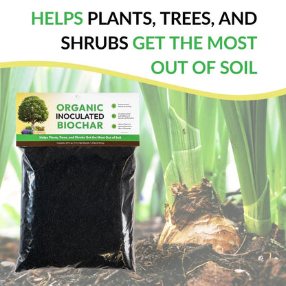 Organic Inoculated Biochar: Helps Plants and Trees Get The Most Out of Soil | Allows Plants to Uptake Nutrients More Efficiently | Contains Millions of Soil-Enriching Micro-Organisms | 128oz Bag
