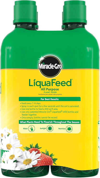 Miracle-Gro LiquaFeed All Purpose Plant Food Refills, Plant Fertilizer, 16 fl. oz., 4 Bottles/Pack (6-Pack)
