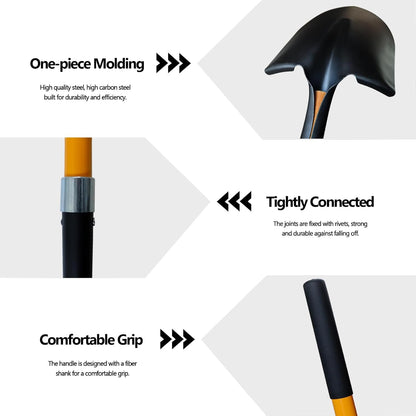 Shovel for Digging, Heavy Duty 57 inch Straight Handled Round Shovel with Non-Slip Tail Cover, Lawn and Yard Tools, Fiberglass Handle(Orange)