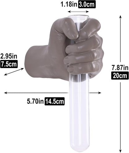 Wall Sculptures, Hand Vases Home Decor, Wall Mount Art Sculpture, Unique Wall Art Statue, Funky Flower Vase Decorations, Modern Eclectic Hanging Decor,Glass Test Tube Vase (Beige)