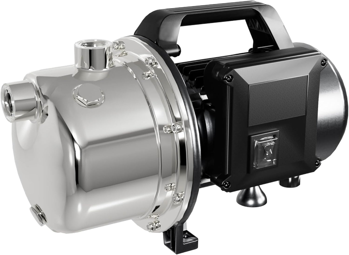 LANCHEZ 1 HP Portable Shallow Well Garden Pump, 1294 GPH Stainless Steel Sprinkler Pump, 115V Water Transfer Draining Irrigation for Lawn