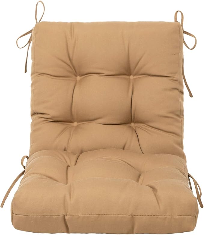 ARTPLAN All Weather Chair Outdoor Cushions Wicker Tufted Pillow with Back for Outdoor Furniture
