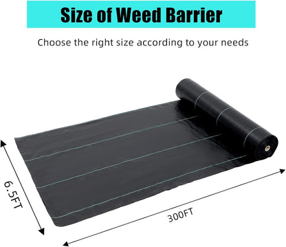 Towallmark 6.5ft x 300ft Premium 3oz Pro Garden Weed Barrier Landscape Fabric, Durable & Heavy-Duty Weed Block Gardening Mat, Easy Setup & Superior Weed Control, Eco-Friendly & Convenient Design