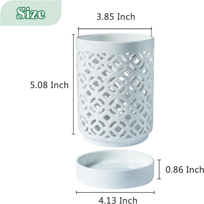 Orchid Pot 4 Inch, Orchid Pots with Holes & Saucers for Repotting, Breathable Slotted Orchid Pots Flower Plant Nursery Pot White