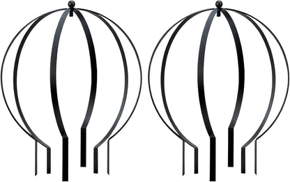 2 PCS Large Metal Trellis Obelisks Sturdy Round Circle Trellis for Climbing Plant Support Indoor Outdoor Potted Vines, Cucumbers & Flowers, Patio Doorway Garden Decor (Black, 25.20 x 21.26'')