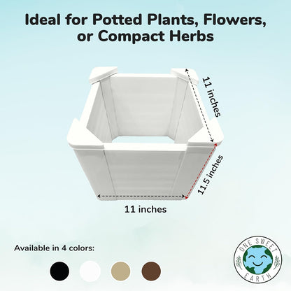 Raised Garden Bed - 1x1 ft Planter Box - White HDPE - No Tools Needed - DIY Kit for Urban Gardening, Flowers, Herbs & Vegetables - Made in The USA - 2 Pack