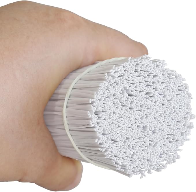 1000 pcs 6 inch White Cable Twist Ties Plastic Twist Ties with Rugged Metal Innercores Reusable Fastening Cable Cord Wire Ties