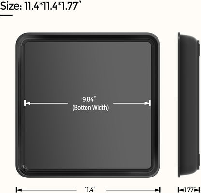 WAYNHUI Squared Plant Saucer 6/8/10/12/14/16/18/20inches Square Plastic Basin Tray Large/Small Water Receiving Tray (Black 12inch 5pack)