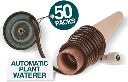 Blumat Classic Plant Watering Stakes with Adapters - Self Watering Planter Insert for Pots - Automatic Plant Waterer & Plant Accessories (50 Pack)