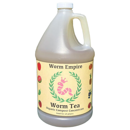 Worm Casting Tea, Liquid Fertilizer Concentrate and Natural Plant Food for Indoor and Outdoor, 1 Gallon
