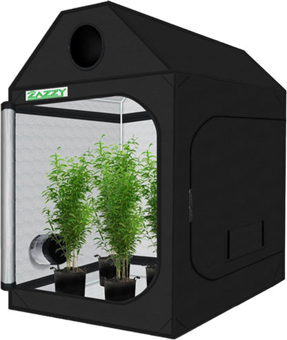 zazzy Grow Tent 60"x60"x72" Roof Cube Plant Grow Tents with Observation Window and Removable Floor Tray for Indoor Plant Growing Seedling 5x5