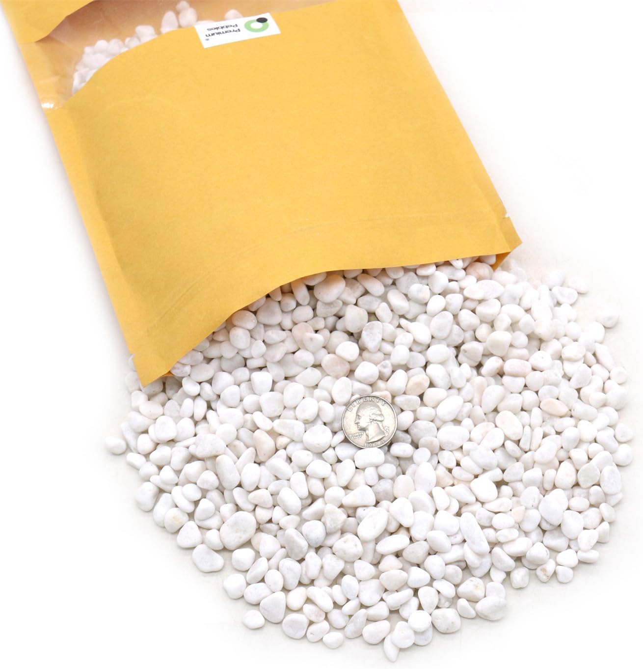 White Rocks. Decorative Pebbles. 1/5 Inch 5 lbs for Garden, Landscaping, Indoor, Vase fillers, Crafting, Succulents, pots, Plants (Mini (0.2 Inch), Tumbled, 5)