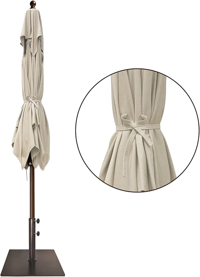 EliteShade USA 10-Year-Non-Fading 6x6Ft Square Market Umbrella Patio Outdoor Table Umbrella with Ventilation, Beige