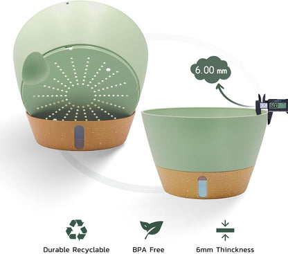 ZMTECH 12 Inch Hanging Planters for Indoor Plants, 2 Pack Self Watering Hanging Planter with Visual Reservoir, Hanging Pots for Plants Outdoor with Drainage Hole and Plant Hanger(Green)