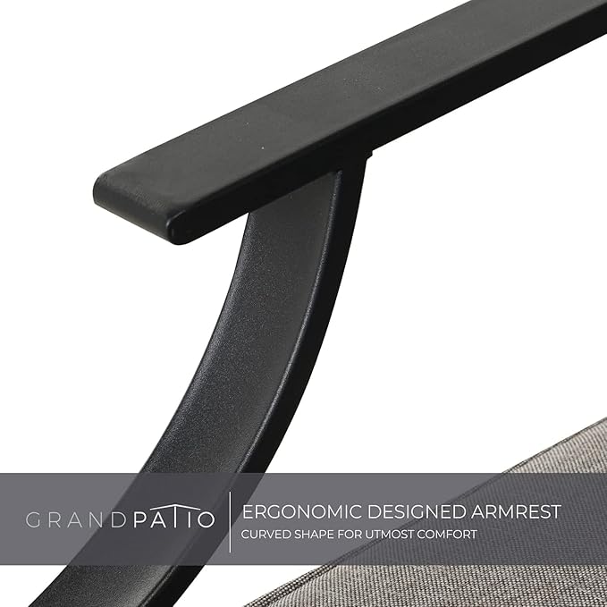 Grand patio Rocking Chairs Patio Chairs Bistro Sets Conversation Chair Indoor Outdoor Chat Set Motion Chair A Comfortable Shake of 5-10° Unique Design Patio Set with Grey Cushions 3-Piece