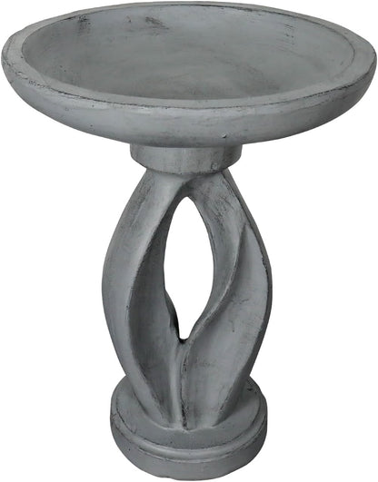 SKYFIRE 21.8" Tall Outdoor Bird Bath for Garden -Concrete Modern Freestanding Patio Birdbath, Decoration Yard Statue for Garden, Patio, Lawn -16”Dia X 21.8”H Contemporary Birdbaths with Pedestal