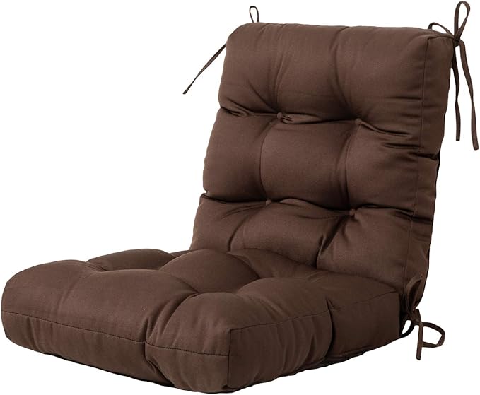 ARTPLAN All Weather Chair Outdoor Cushions Wicker Tufted Pillow with Back for Outdoor Furniture