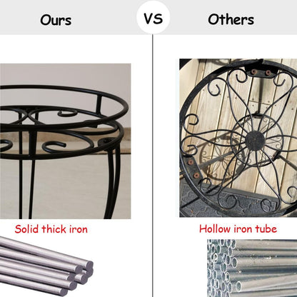 18.9inch Tall Plant Stand for Flower Pot Heavy Duty Potted Holder Indoor Outdoor Metal Rustproof Iron Garden Container Round Supports Rack