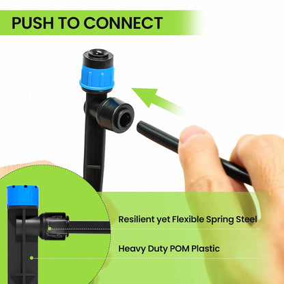 Bonviee 247FT Drip Irrigation System, Automatic Garden Watering System Kit with 50FT 5/16” & 1/4” Drip Tubing, Quick-to-Connect Fittings, Adjustable Drip Emitters for Raised Beds, Greenhouse, Lawn