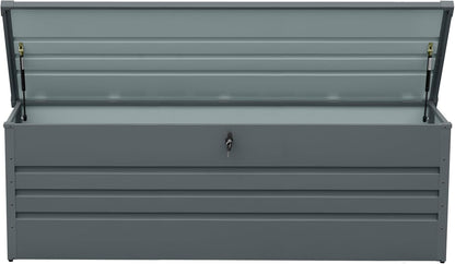 260 Gallon Waterproof Outdoor Storage Box, Extra Large Outside Metal Deck Storage Box for Patio Cushions, Garden Tools, Pool Supplies