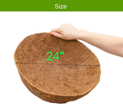 24 InchCoco Liners for Planters 2 PCS Round Basket Shaped Coconut Fiber Replacement Liners