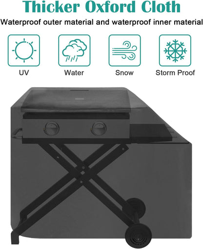 Foldable Grill Cart and Cover for Blackstone 17" and 22" Table Top Griddles, Grill Stand for Blackstone 17inch & 22inch TableTop Griddle, Camping and Outdoor Cooking.