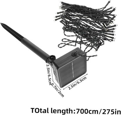 Outdoor Solar String Lights LED Warm White Solar Powered Garden Patio Balcony Decorative Lights with Easy Installation Weatherproof Design