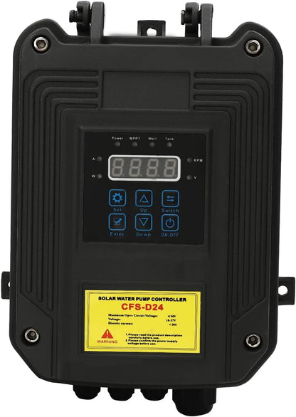 DC 24V 210W Deep Well Submersible Pump,3" Solar Pump w/MPPT Controller,Bore Deep Well Water Pump & Control Box for Industrial,Irrigation & Home Use