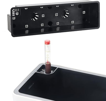 GardenBasix Elongated Self Watering Planter Pots 2-Pack Window Box 5.5 x 16 inch Indoor Home Garden Modern Decorative Planter Pot for All House Plants Flowers Herbs (White,2)