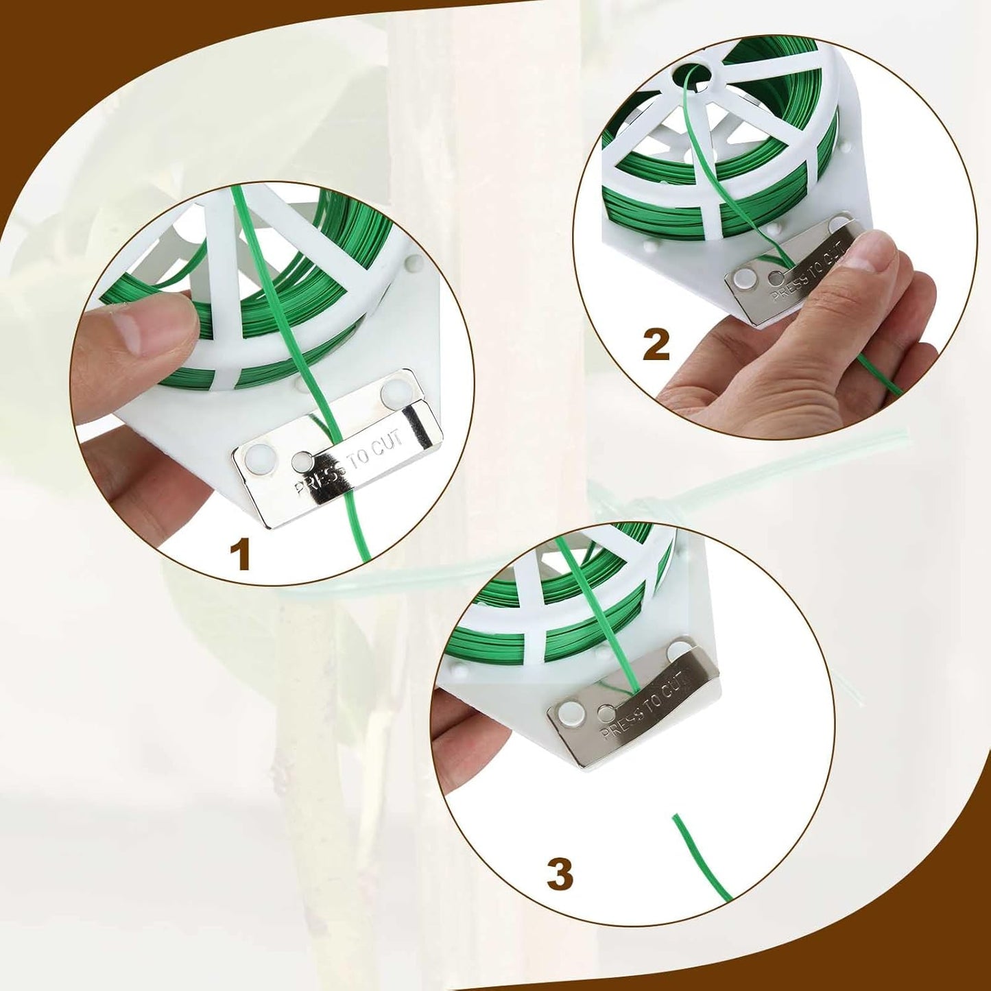 5 Roll 1640Ft (500m) Garden Plant Twist Ties, Green Garden Twist Tie Roll, Plant Wire Ties with Cutter for Gardening, Home, Office, Multi - Function Cable Tie with Plastic Coated Wire