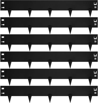 42" L X9.4 H Metal Landscape Edging, Heavy Duty Galvanized Steel Garden Edging,6 Pack Garden Edging Border for Lawn, Flower Bed, Yard (Black)