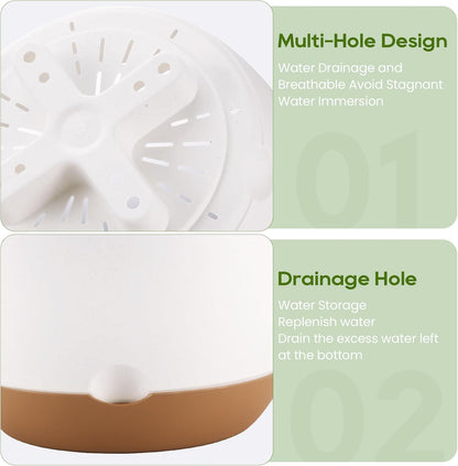 10 Inch Hanging Planter, 2 Pack Hanging Plastic Plant Self Watering Pot with Drainage Holes and Saucers, Hanging Baskets Flower Pots for Indoor Outdoor Garden Plants and Flowers-White