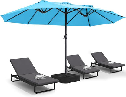 MASTERCANOPY Patio Outdoor Umbrella,15FT Double Sided Large Umbrella with Base