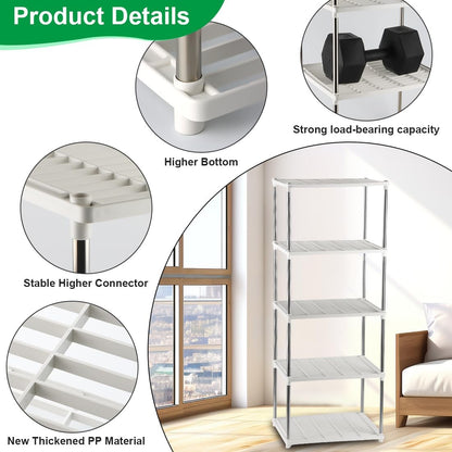 4 Pcs 5-Tier Plant Stand for Seedling Trays Storage (White)