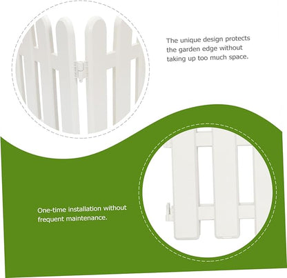 2pcs White Garden Decorative Fence with Ground Plugs Weather-Resistant Courtyard Picket Fence for Kindergarten Christmas Tree Decoration Outdoor Landscape Border
