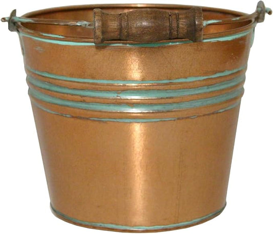 Headwind Vintage Collection - 6 Inch Vintage Copper Banded Planter with Handles – Galvanized Bucket Planter - Decorative Small Planters for Indoor Plants & Outdoor Use by Robert Allen