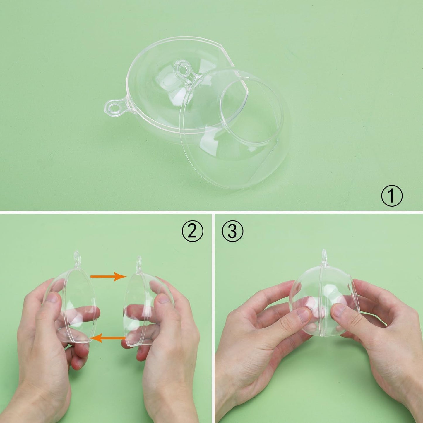 60 Pcs 3.15 InchTea Lights Hanging Glass Globes Orbs, Clear Hanging Candle Holder, Tealight Candle Holder for Wedding, Christmas, Party, Centerpiece Accessory and Home Decor by KUKLIPJIM.