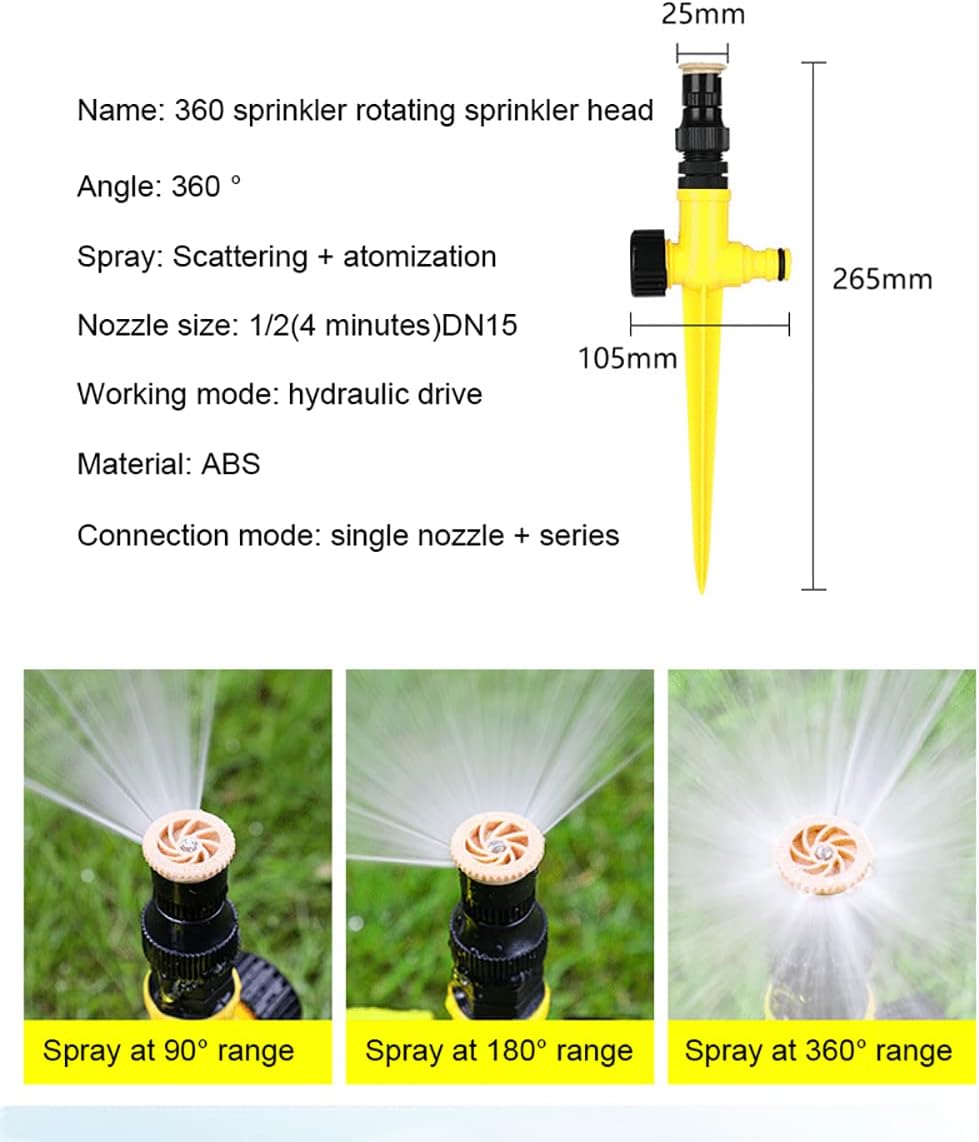 360° Rotation Auto Irrigation System Garden Lawn Sprinkler Patio, Garden Sprinkler Lawn Sprinkler, 90°/180°/360°, Adjustable at Will for Outdoor Grass Garden Yard Lawns (1 PCS)