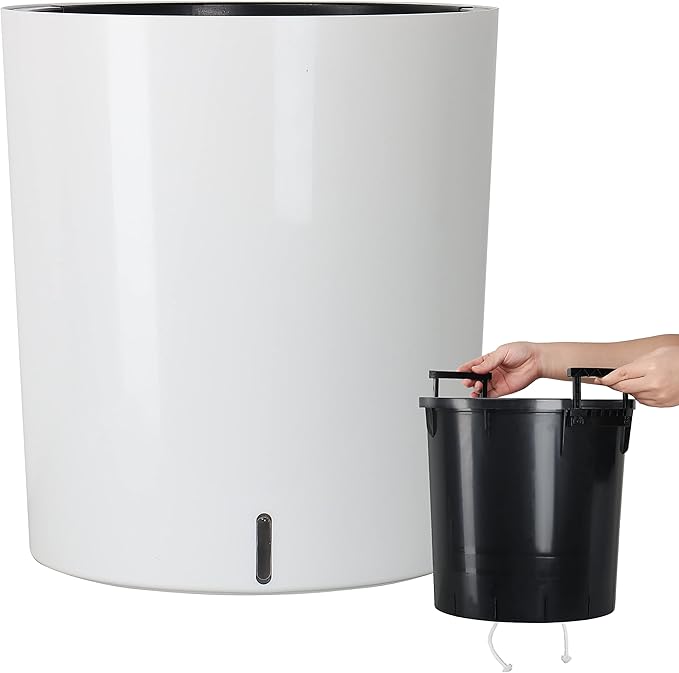 SAROSORA Large Round Self Watering Planter Pot 12.5'' for Home Garden Patio Tall Tree