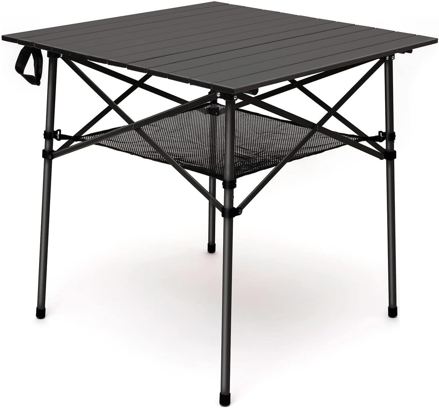 SUNNYFEEL Outdoor Folding Table | Lightweight Compact Aluminum Camping Table, Roll Up Top 4 People Portable Camp Square Tables with Carry Bag for Picnic/Cooking/Beach/Travel/BBQ