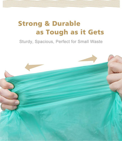 AYOTEE Compostable Trash Bags 4 Gallon Drawstring Trash Bags,100 Counts Ultra Strong Unscented Garbage Bag Small TrashBags Waste Basket Liners for Bathroom, Kitchen, Car, Pet
