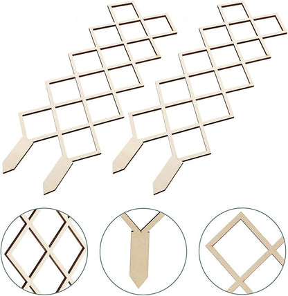 2pcs Wooden Plant Trellis for Indoor Potted Plants Stable Climbing Support Frame for Orchids and Smooth Polished Garden Trellis Cage to Protect and Shape Climbing Vines